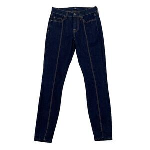 7 For All Mankind Jeans Womens 25 Blue Ankle Gwenevere Skinny Front Seam Denim
